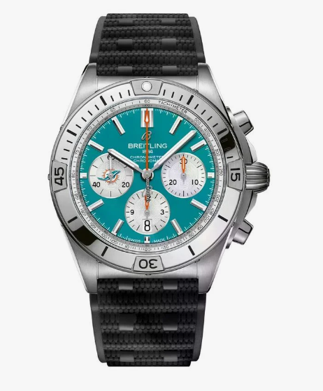 Review Breitling CHRONOMAT B01 42 NFL Miami Dolphins Edition Replica watch AB01342B1L2S1